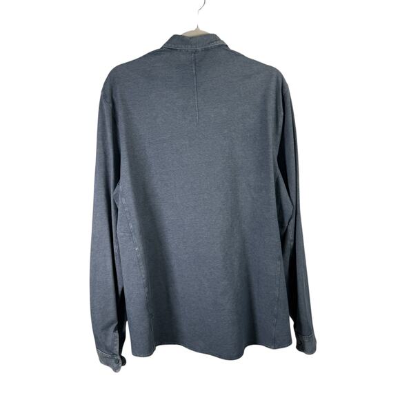Lululemon Commission Enzyme Dye Mineral Blue Button Front Shirt Mens Large? - Picture 4 of 5